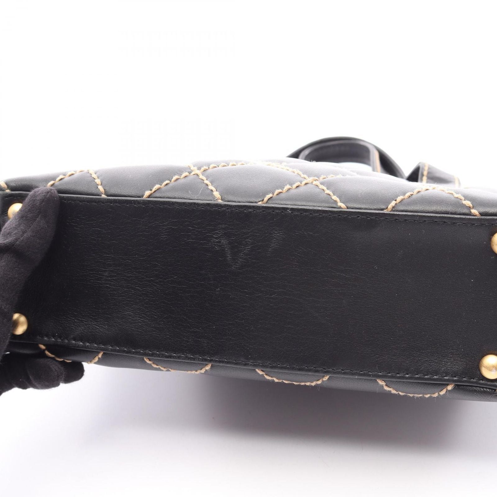 Chanel Tote Wild Stitch Black Leather — view 6