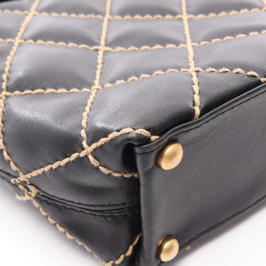 Chanel Tote Wild Stitch Black Leather — view 8
