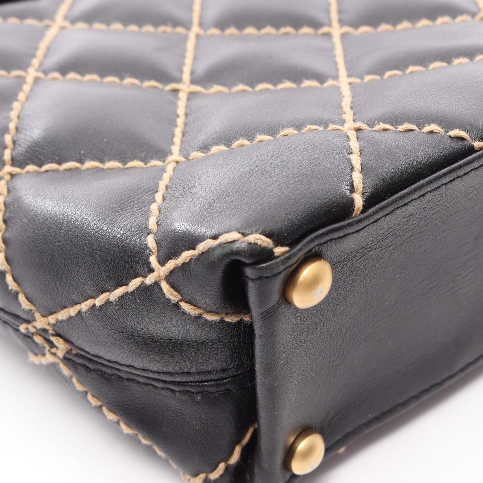 Chanel Tote Wild Stitch Black Leather — view 8