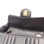 Chanel Shoulder Bag Mademoiselle Mini Black Lambskin Chain — view 9