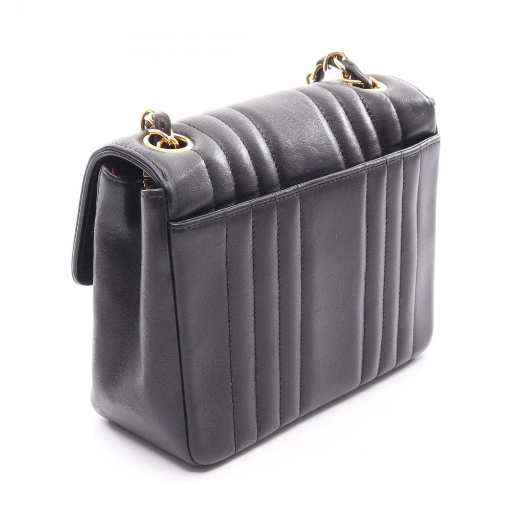 Chanel Shoulder Bag Mademoiselle Mini Black Lambskin Chain — view 2