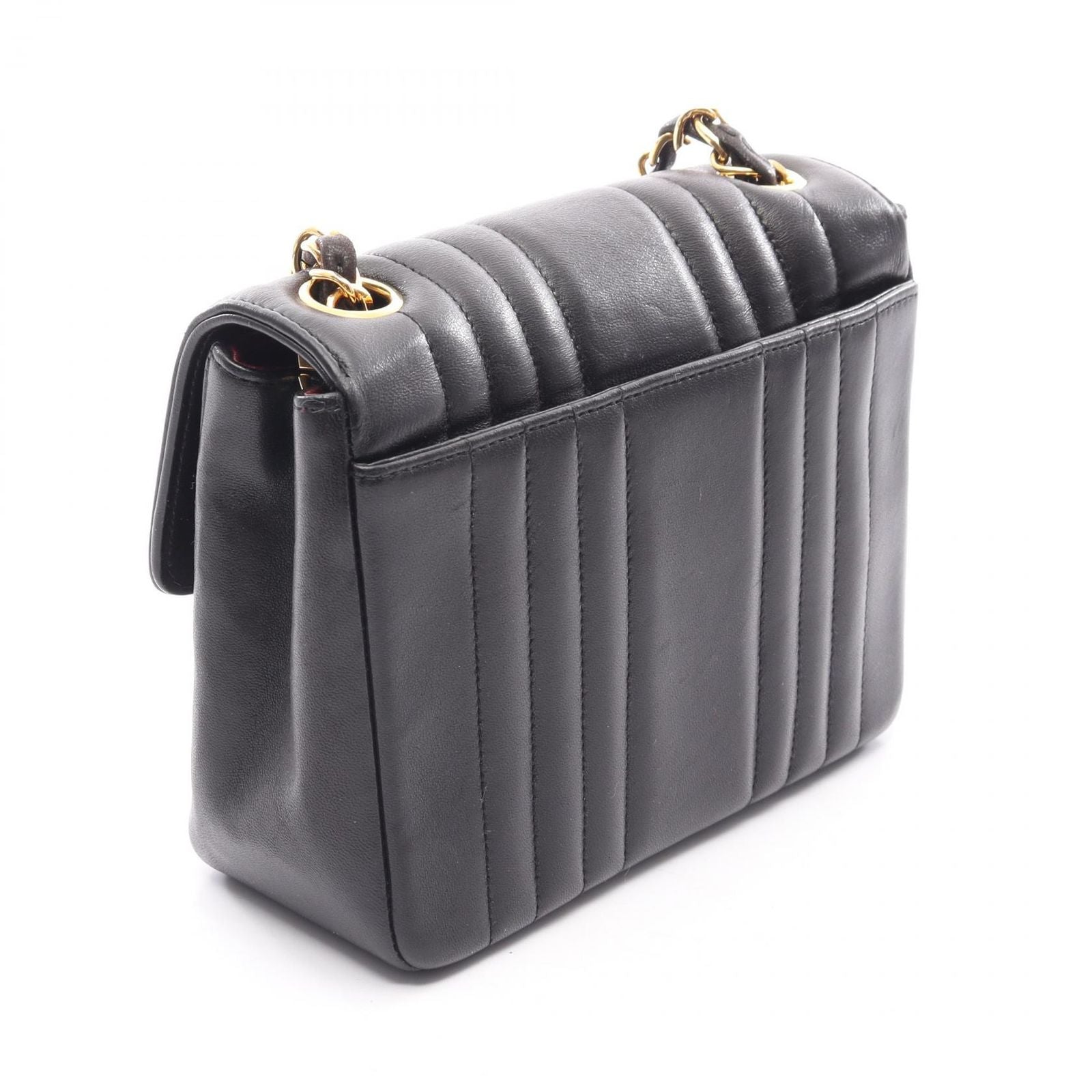 Chanel Shoulder Bag Mademoiselle Mini Black Lambskin Chain — view 2