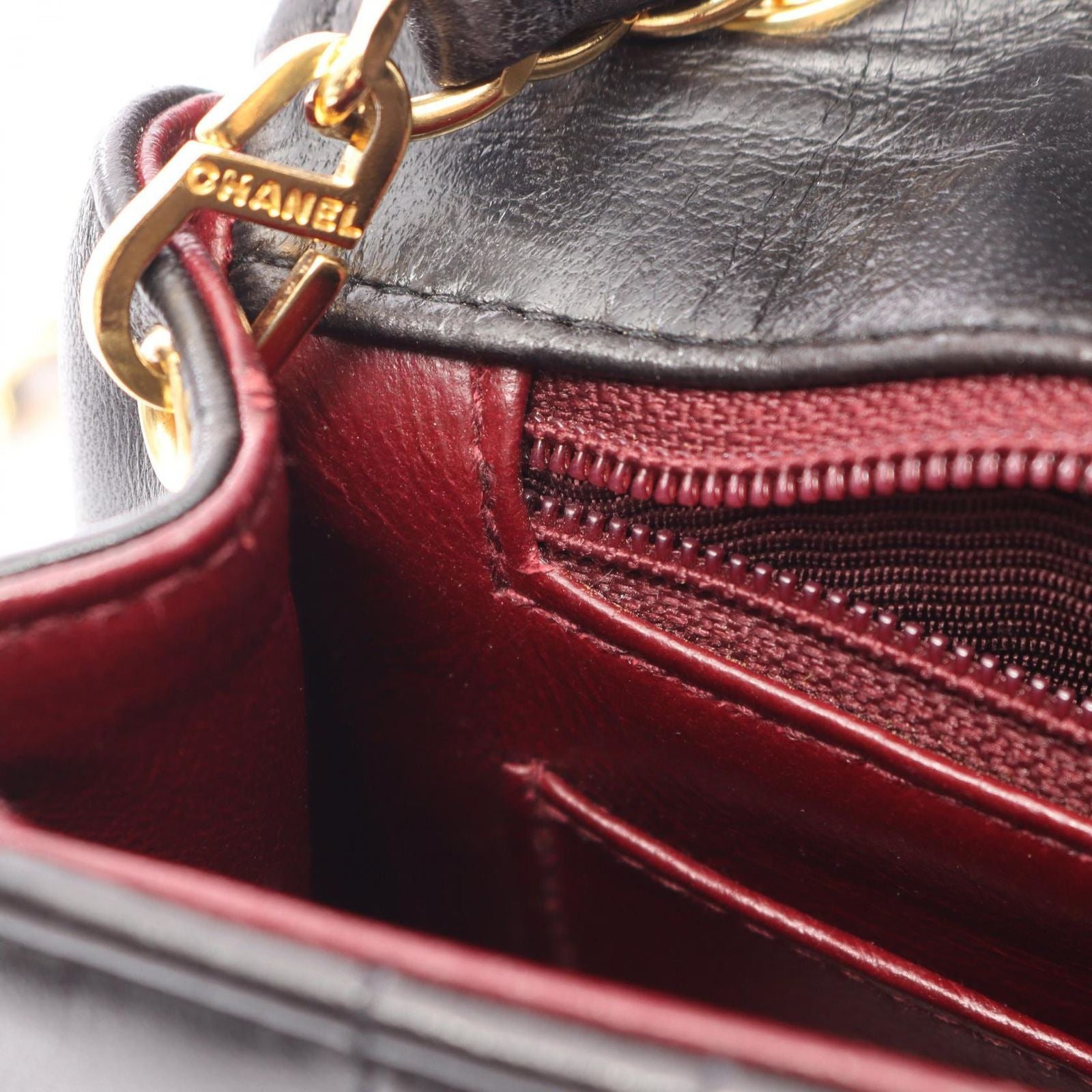 Chanel Shoulder Bag Mademoiselle Mini Black Lambskin Chain — view 8