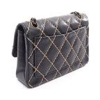 Chanel Shoulder Bag Wild Stitch Black Leather Chain — view 2