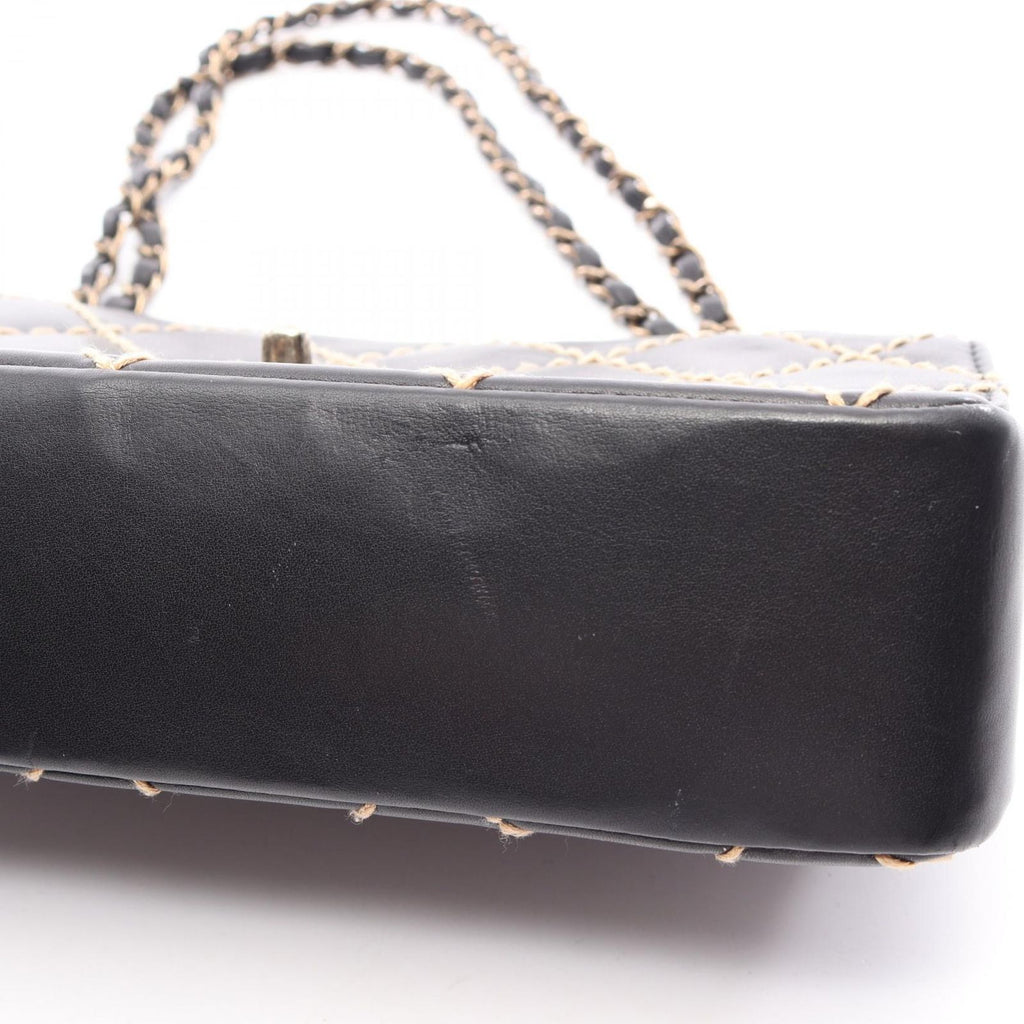 Chanel Shoulder Bag Wild Stitch Black Leather Chain — view 8