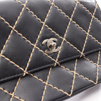 Chanel Shoulder Bag Wild Stitch Black Leather Chain — view 7