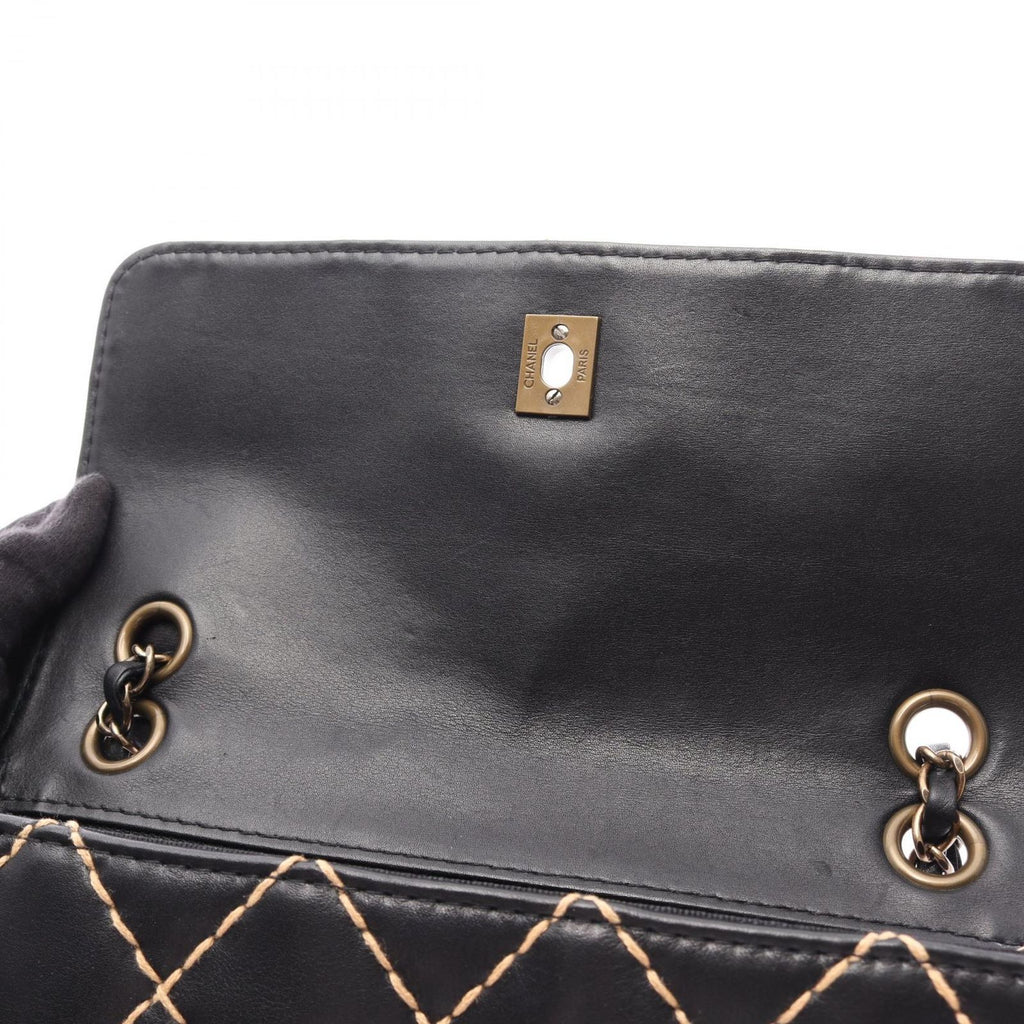 Chanel Shoulder Bag Wild Stitch Black Leather Chain — view 6