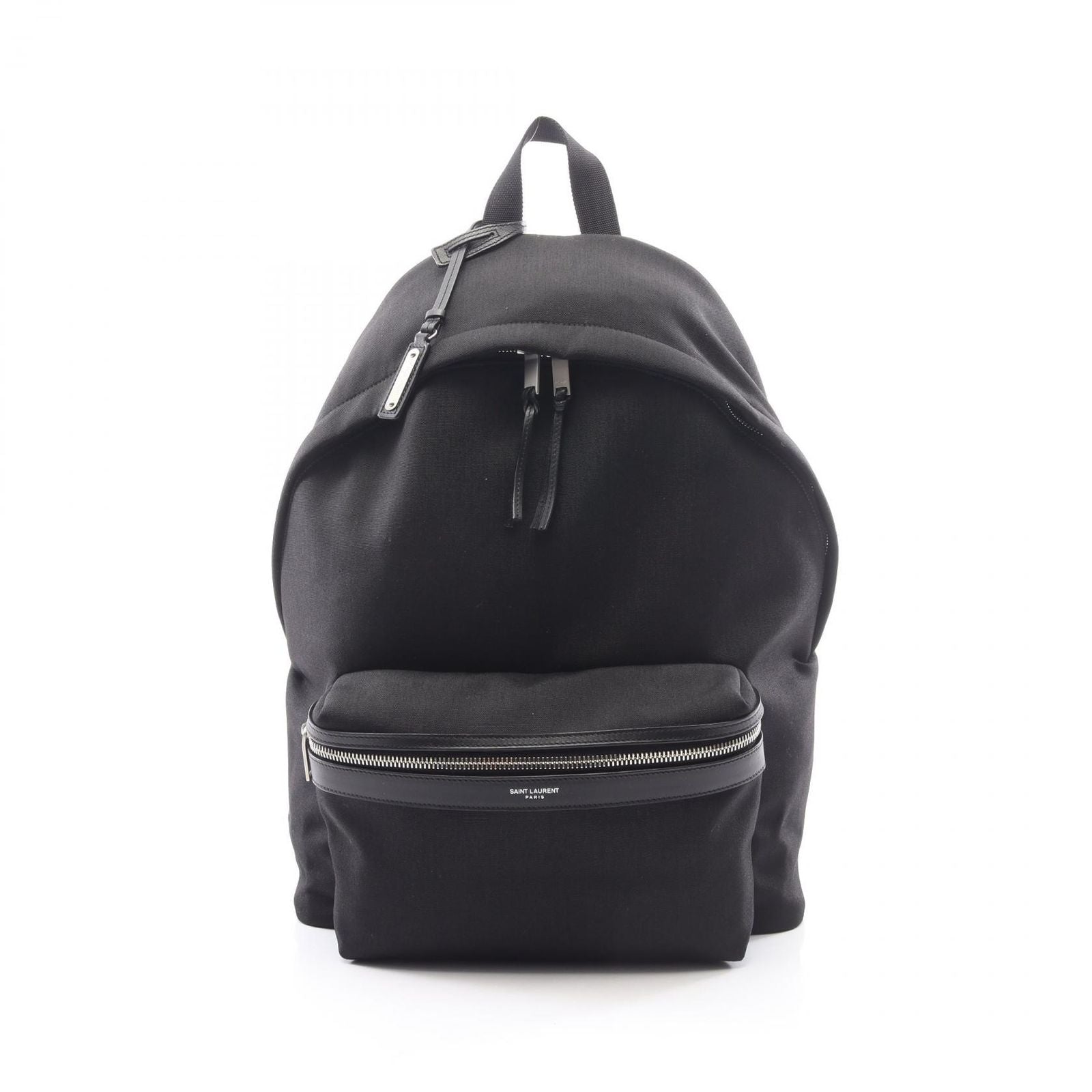 Saint Laurent Paris Backpack City Black Canvas Leather
