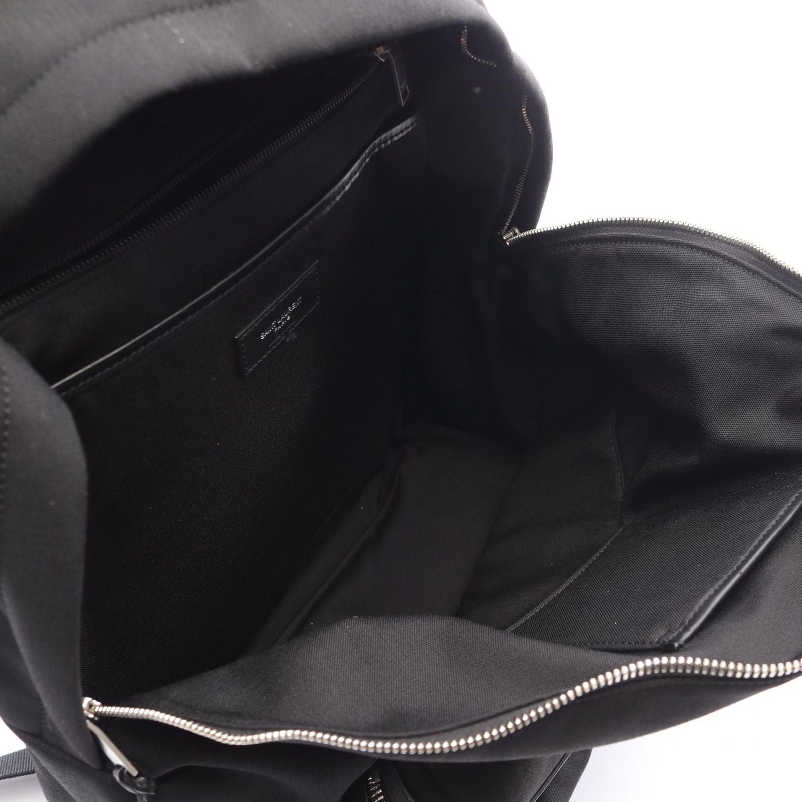 Saint Laurent Paris Backpack City Black Canvas Leather — view 3
