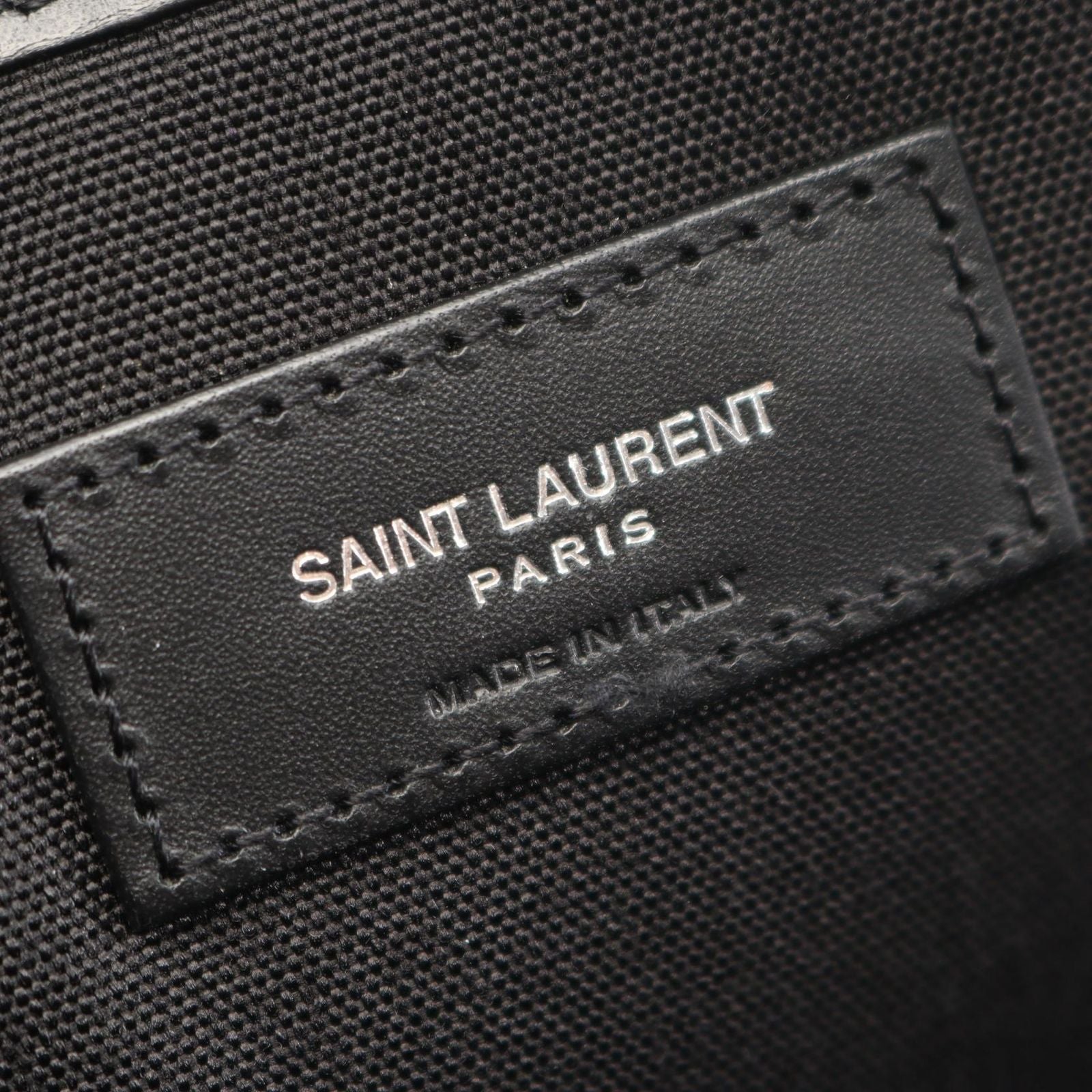 Saint Laurent Paris Backpack City Black Canvas Leather — view 4