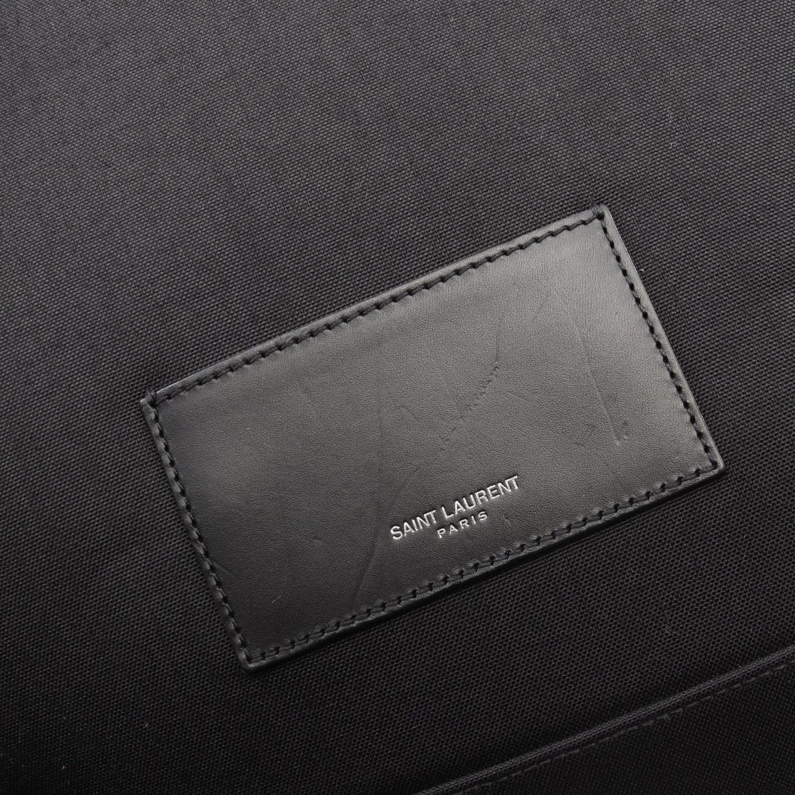 Saint Laurent Paris Backpack City Black Canvas Leather — view 5