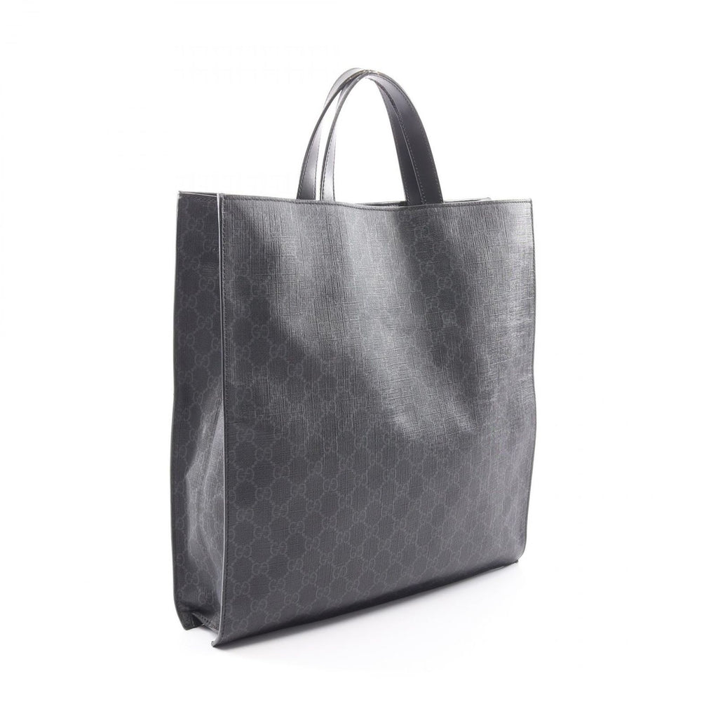 Gucci Tote GG Supreme Black Canvas Leather — view 2