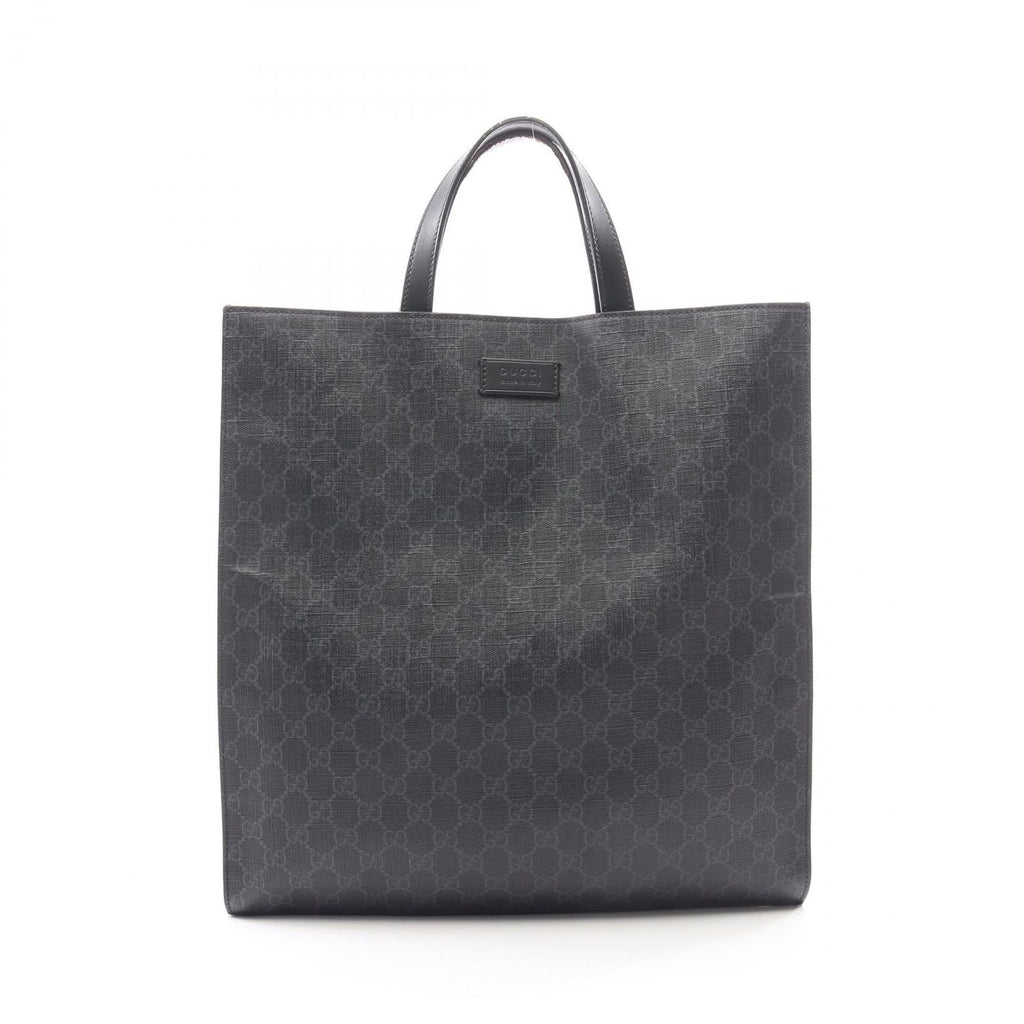 Gucci Tote GG Supreme Black Canvas Leather