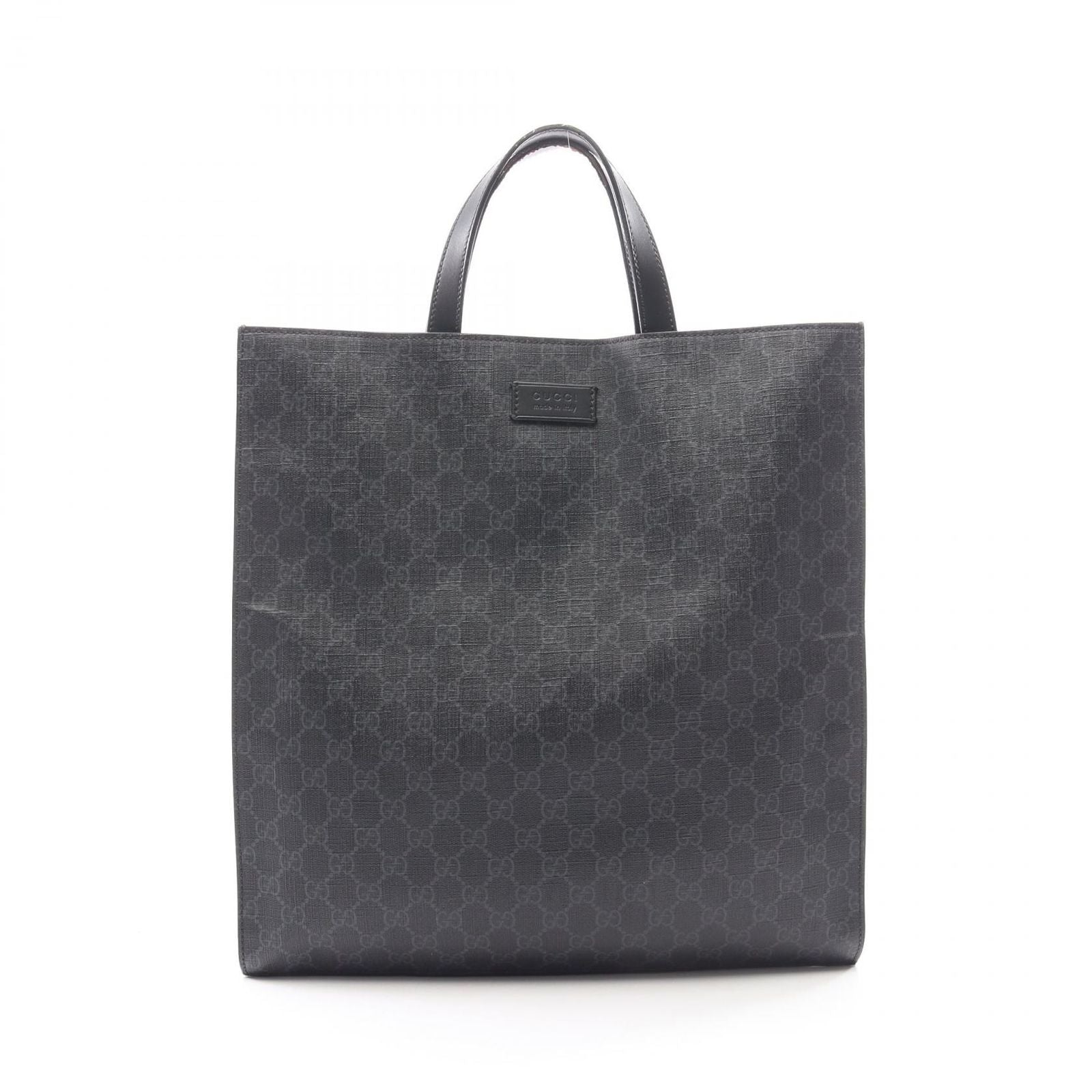 Gucci Tote GG Supreme Black Canvas Leather