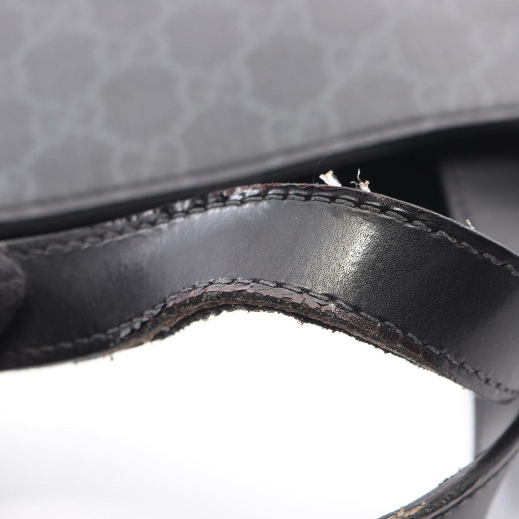 Gucci Tote GG Supreme Black Canvas Leather — view 8