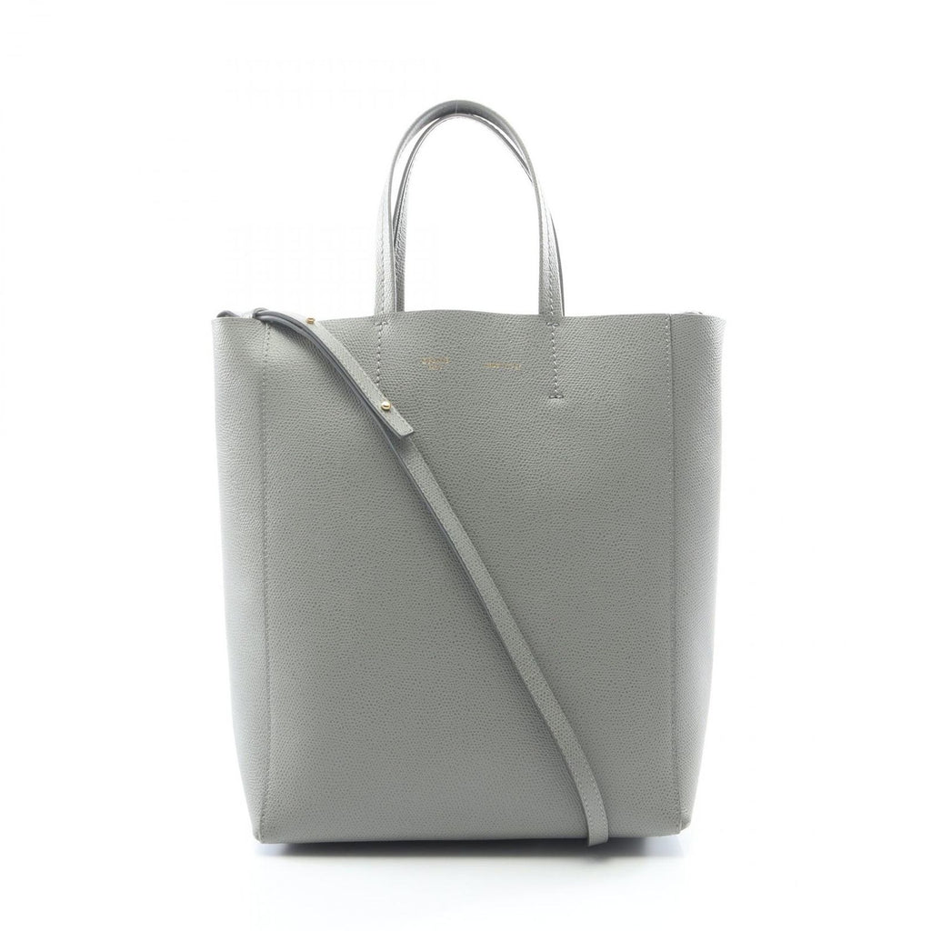 Celine Tote Vertical Small Cover 2-Way Gray Leather