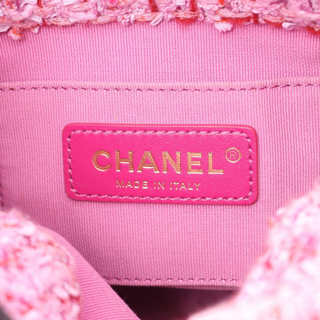 Chanel Shoulder Bag Quilted Drawstring 2-Way Pink Fabric Small — view 4