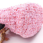 Chanel Shoulder Bag Quilted Drawstring 2-Way Pink Fabric Small — view 7