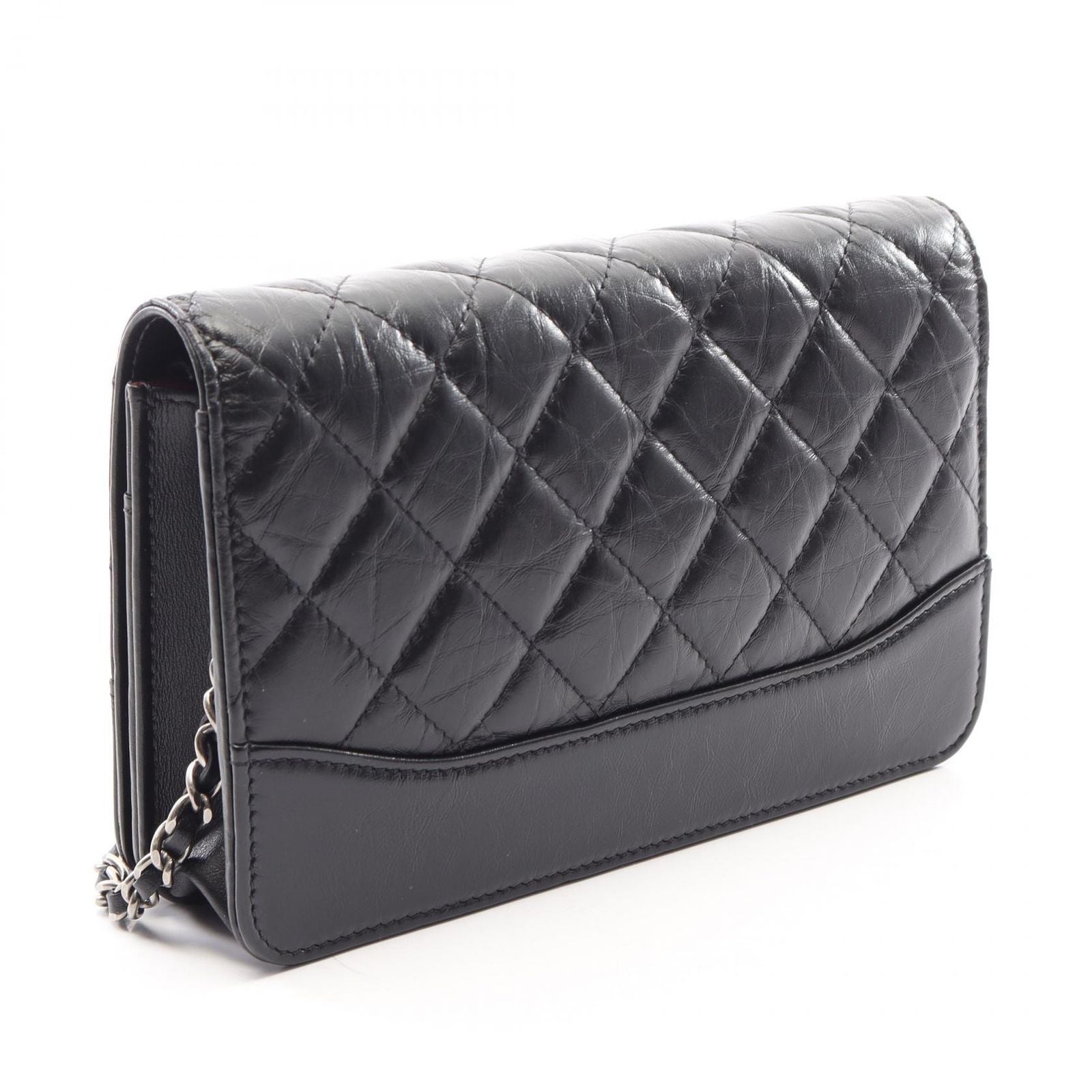 Chanel Shoulder Bag Gabriel de Black Quilted Chain Wallet — view 2