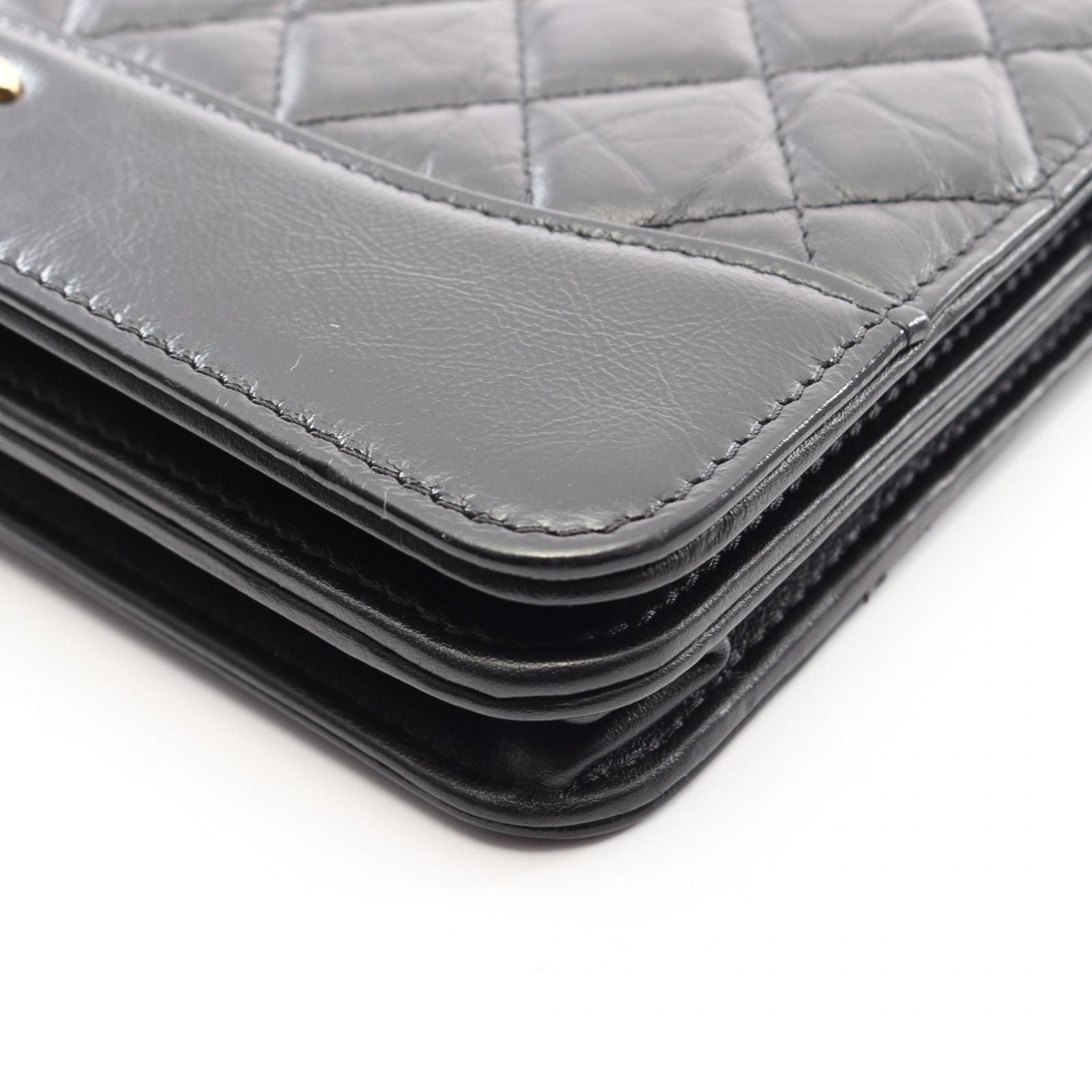 Chanel Shoulder Bag Gabriel de Black Quilted Chain Wallet — view 9