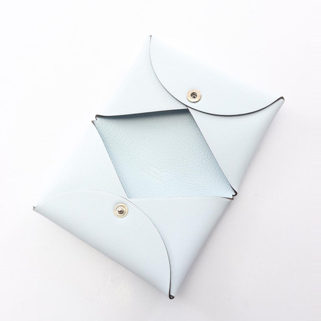 Hermes Coin Case Calvi Cowboy Blue Brum Leather — view 3