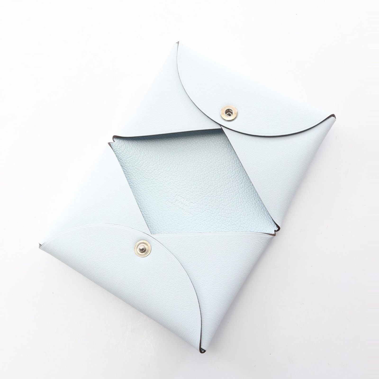 Hermes Coin Case Calvi Cowboy Blue Brum Leather — view 3