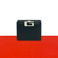Gucci Logo Leather Bifold Wallet Mini Billfold Coin Purse Black