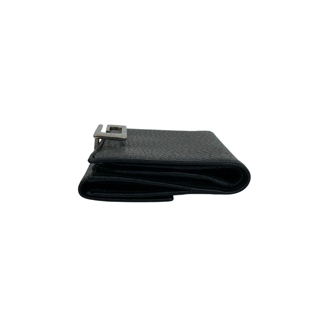 Gucci Logo Leather Bifold Wallet Mini Billfold Coin Purse Black — view 4
