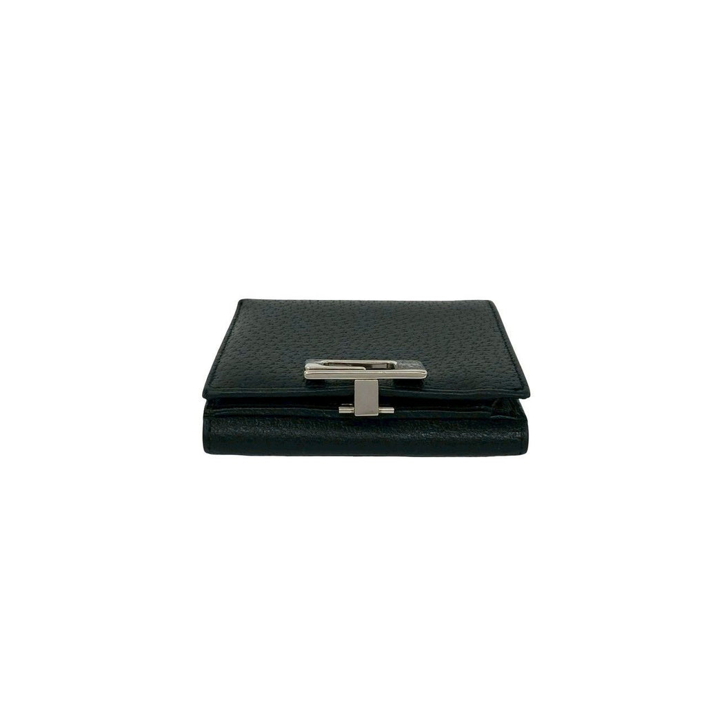 Gucci Logo Leather Bifold Wallet Mini Billfold Coin Purse Black — view 3