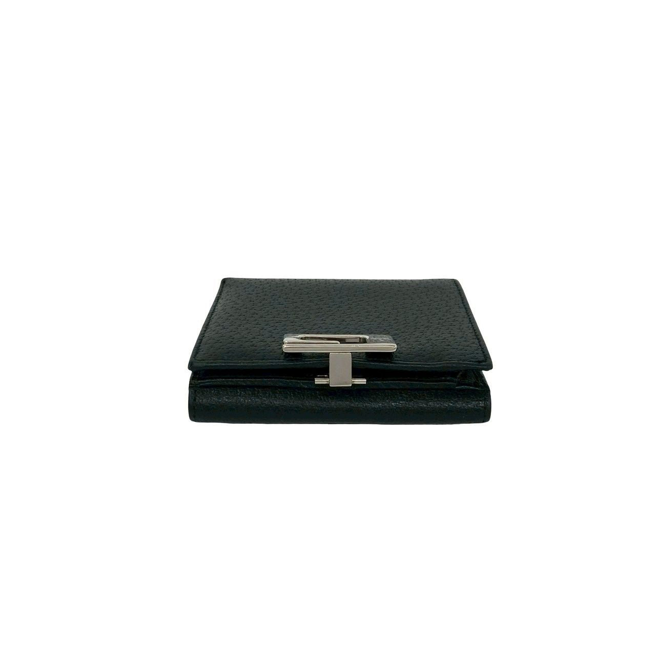 Gucci Logo Leather Bifold Wallet Mini Billfold Coin Purse Black — view 3