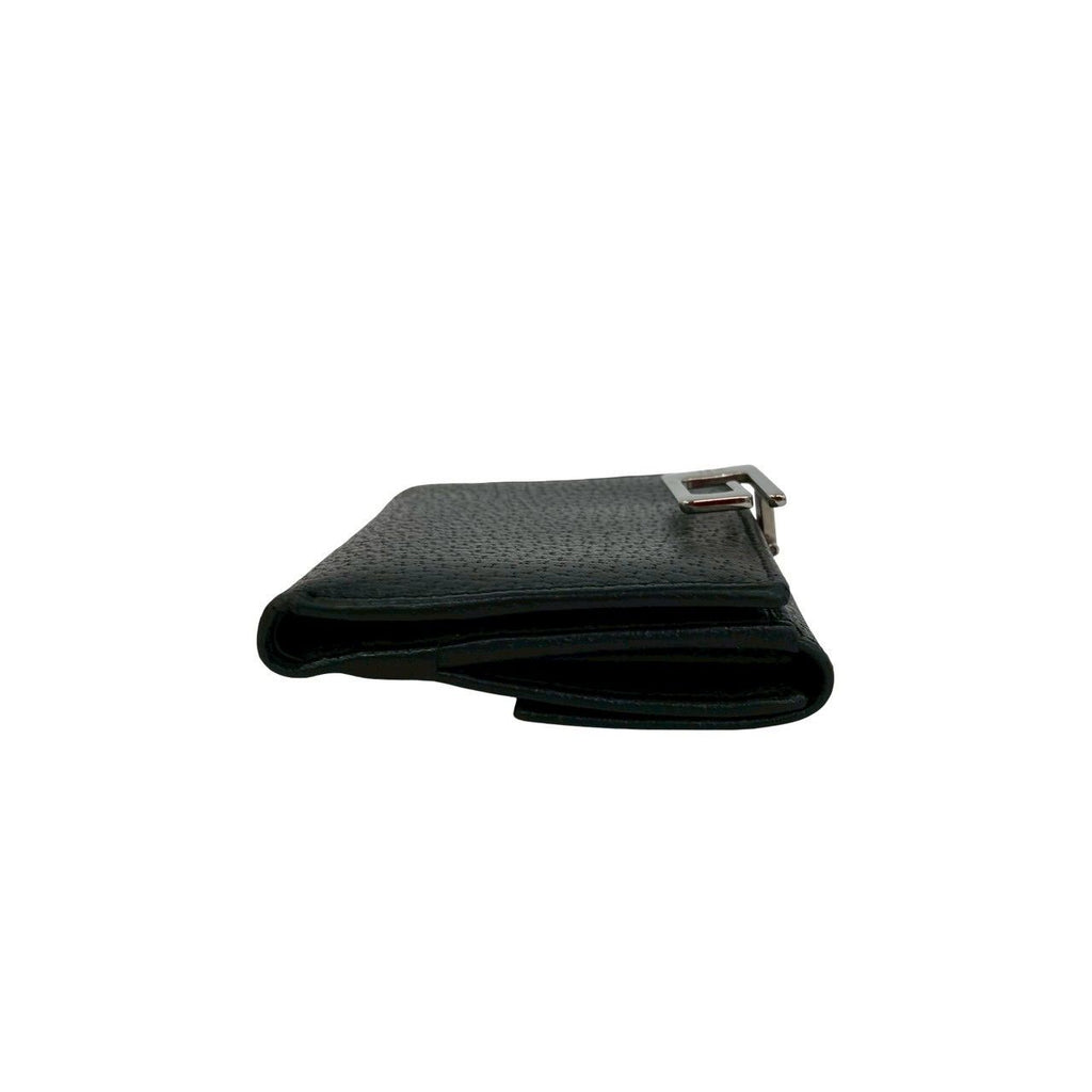 Gucci Logo Leather Bifold Wallet Mini Billfold Coin Purse Black — view 5