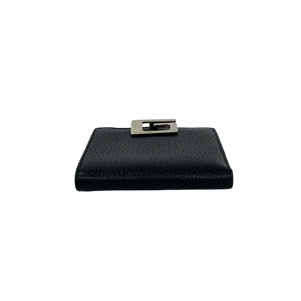 Gucci Logo Leather Bifold Wallet Mini Billfold Coin Purse Black — view 6