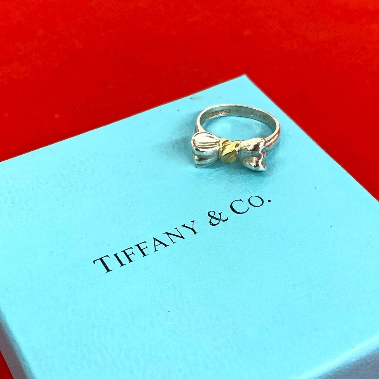 Tiffany & Co Ribbon Ring 925 Sterling Silver Gold
