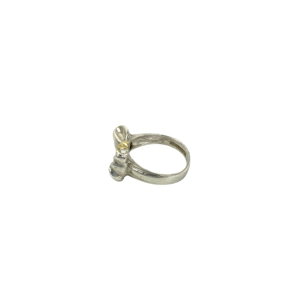 Tiffany & Co Ribbon Ring 925 Sterling Silver Gold — view 3
