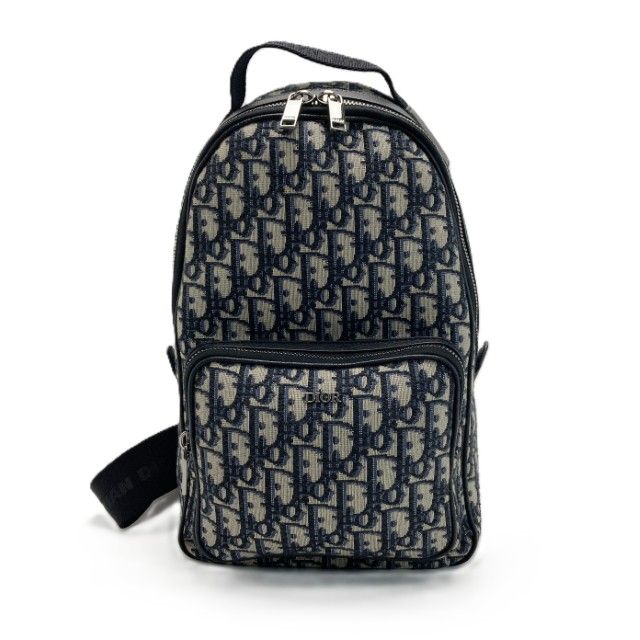 Dior Oblique Rider Sling Bag Navy Canvas Leather