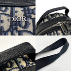 Dior Oblique Rider Sling Bag Navy Canvas Leather — view 8
