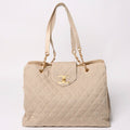 Chanel Supermodel XL Chain Tote Bag Linen CC Logo Coco Ball Beige