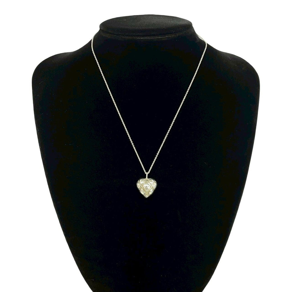 Tiffany & Co Box Vintage Chain Cross Heart Necklace 925 Sterling Silver Gold — view 2