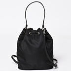 Prada Nylon Bag Hand Bag Handbag Rhinestone Triangle Logo Black — view 2