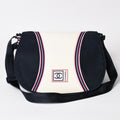 Chanel Sports Line Shoulder Bag CC Logo Navy Ivory Silver