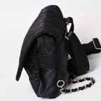 Chanel Sports Line CC Logo Backpack Chain Nylon Black Silver — view 4