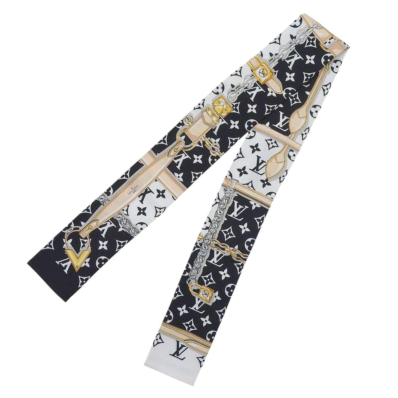 Louis Vuitton Bandeau Monogram Confidential Silk 100% Noir Bandana Scarf — view 3