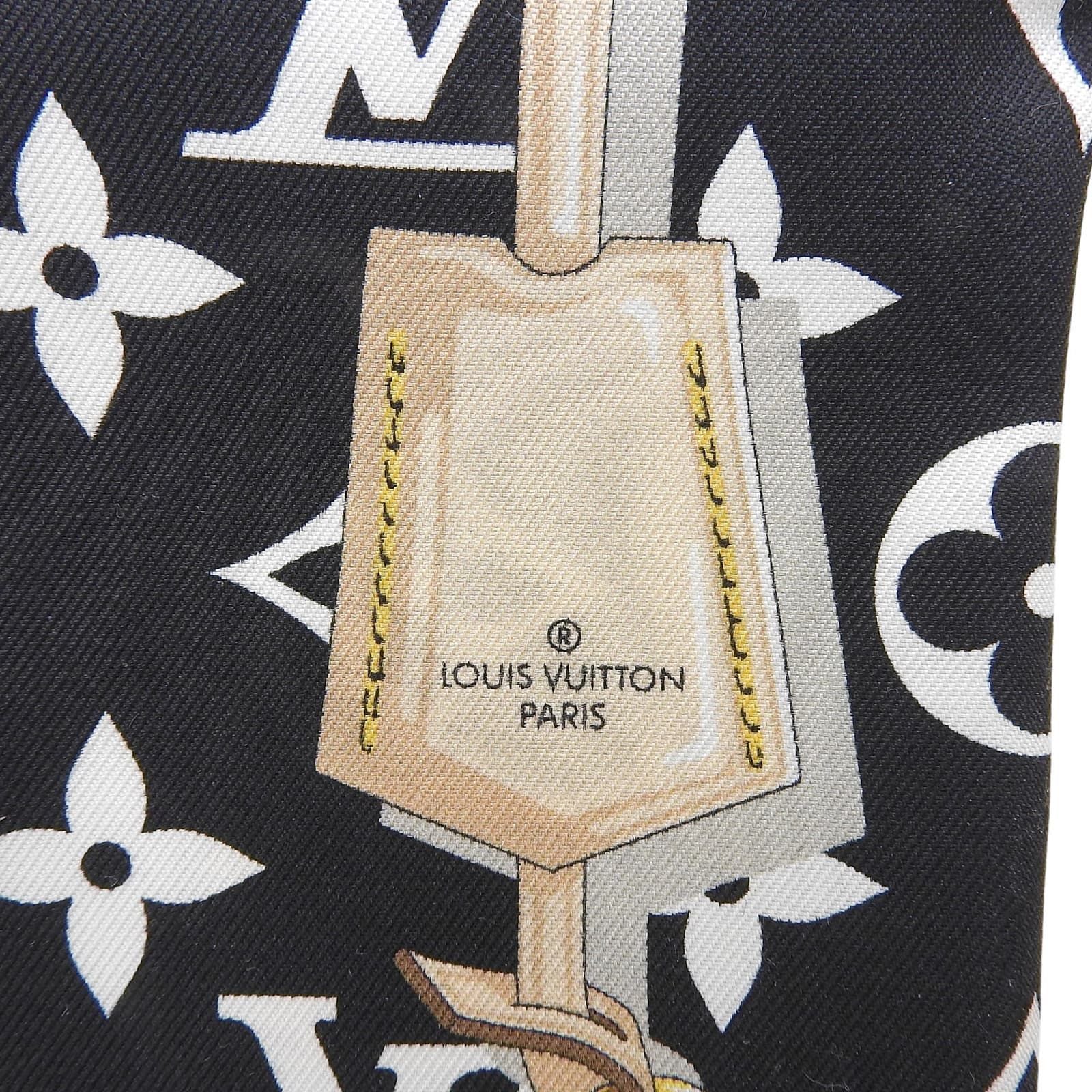 Louis Vuitton Bandeau Monogram Confidential Silk 100% Noir Bandana Scarf — view 6