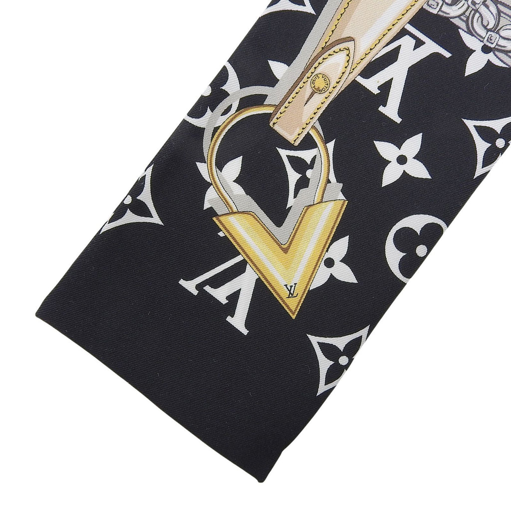 Louis Vuitton Bandeau Monogram Confidential Silk 100% Noir Bandana Scarf — view 4