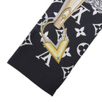 Louis Vuitton Bandeau Monogram Confidential Silk 100% Noir Bandana Scarf — view 4