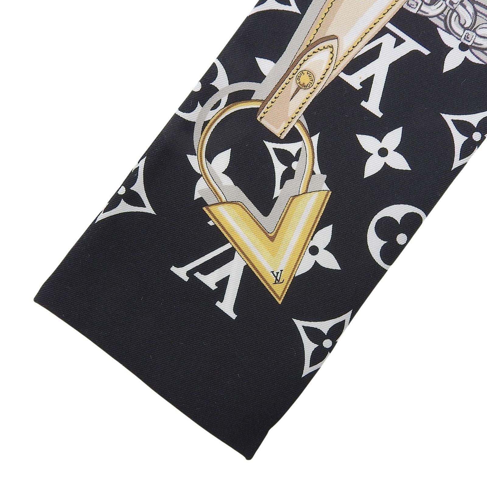 Louis Vuitton Bandeau Monogram Confidential Silk 100% Noir Bandana Scarf — view 4