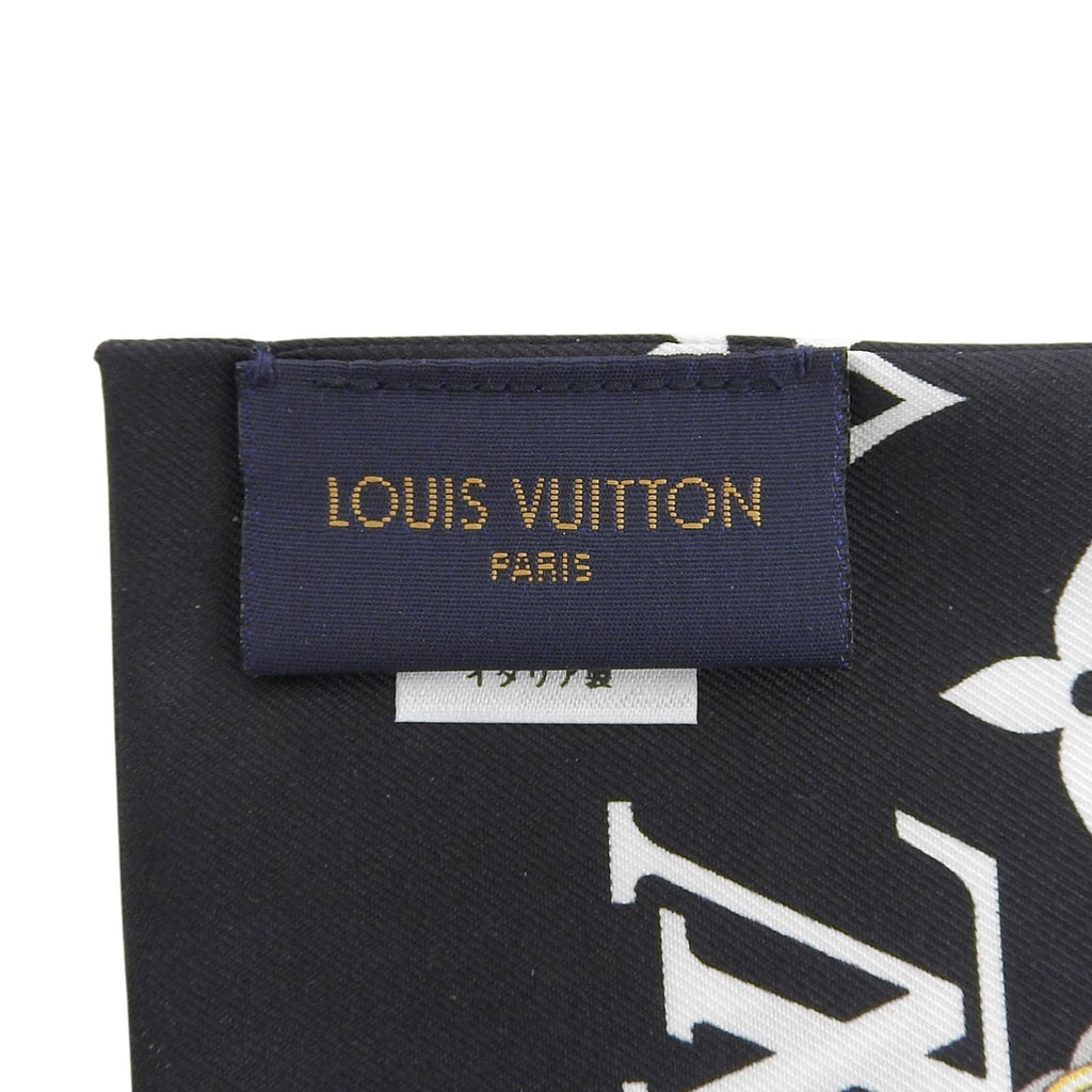 Louis Vuitton Bandeau Monogram Confidential Silk 100% Noir Bandana Scarf — view 9