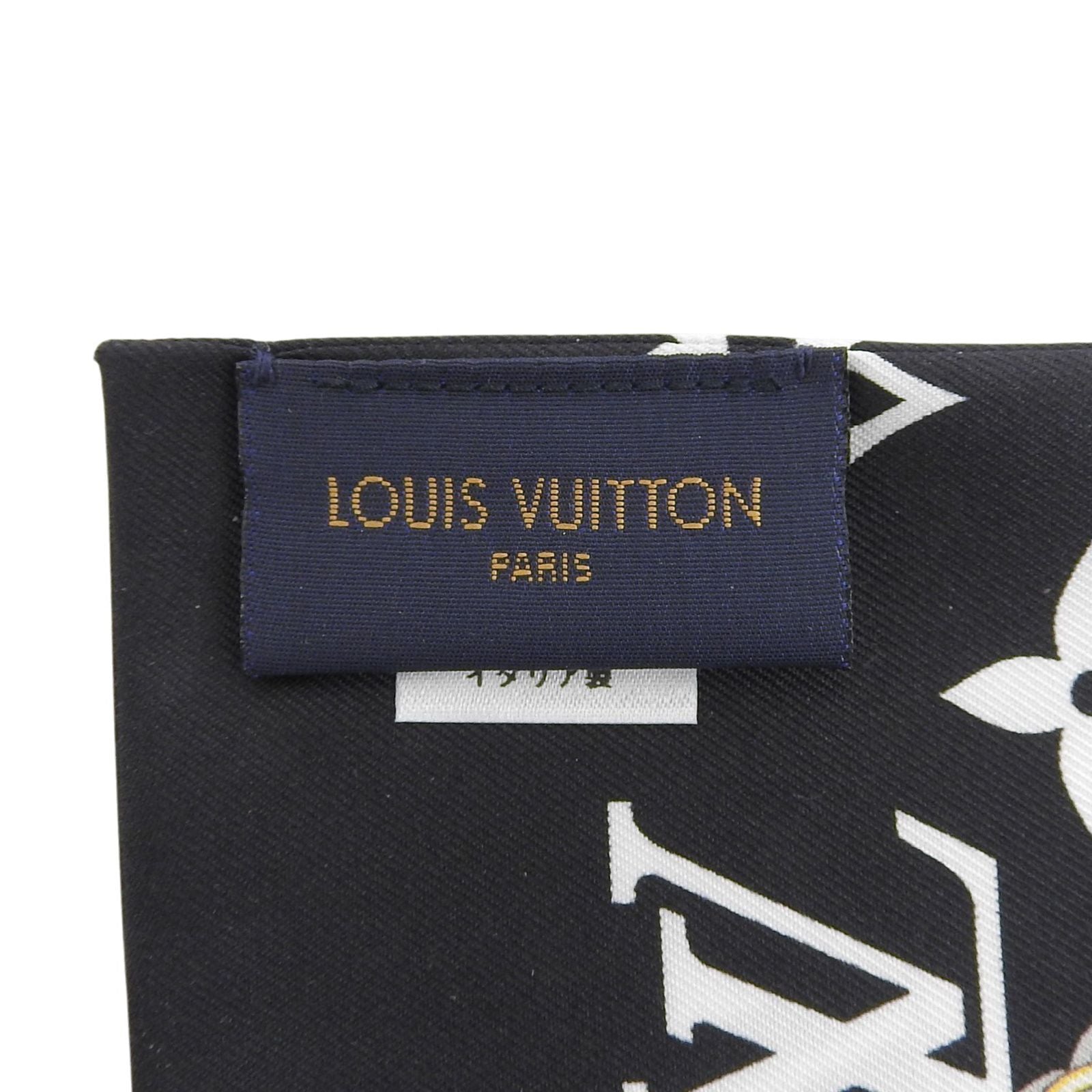 Louis Vuitton Bandeau Monogram Confidential Silk 100% Noir Bandana Scarf — view 9