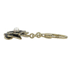 Chanel CC Logo Faux Pearl Camellia Key Holder Black Gold — view 4