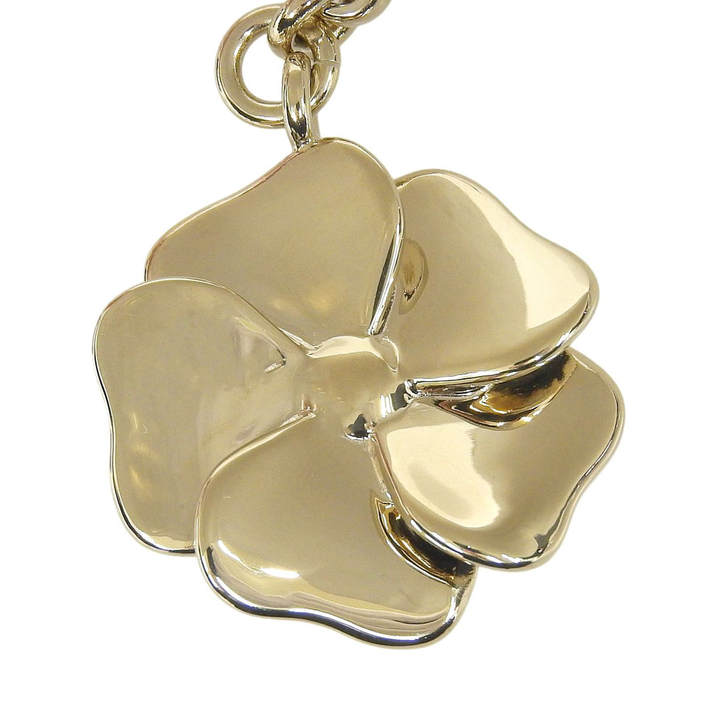 Chanel CC Logo Faux Pearl Camellia Key Holder Black Gold — view 6